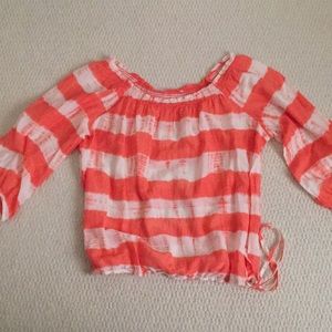 Orange and white blouse